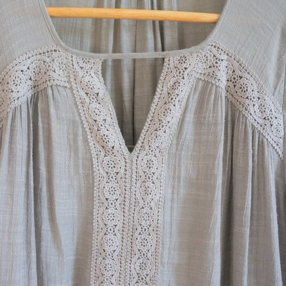 Apt. 9 Taupe Peasant Top Size S - Picture 7 of 7